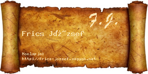 Frics József névjegykártya